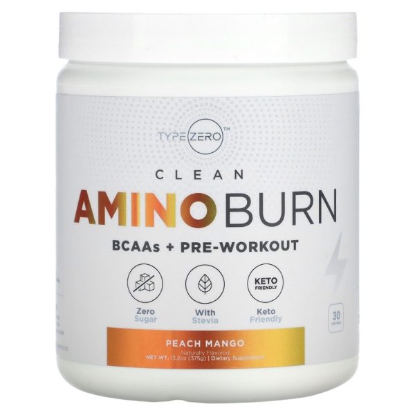 TypeZero, Clean Amino Burn, со вкусом персика и манго, 375 г (13,2 унции) (Товар снят с продажи)