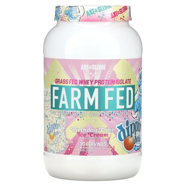 Axe & Sledge Supplements, Farm Fed, изолят сывороточного протеина травяного откорма, мороженое для торта, 930 г (32,8 унции) (Товар снят с продажи)