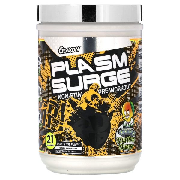 Glaxon, Plasm Surge, предтренировочный комплекс без стимуляторов, марсианское манго, 420 г (14,8 унции)