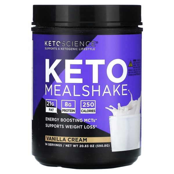 Keto Science, Keto MealShake, ванильный крем, 590,8 г (20,83 унции)