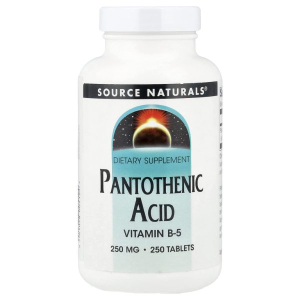 Source Naturals, пантотеновая кислота, 250 мг, 250 растительных капсул