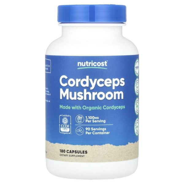 Nutricost, Гриб кордицепс, 180 капсул (550 мг в 1 капсуле)