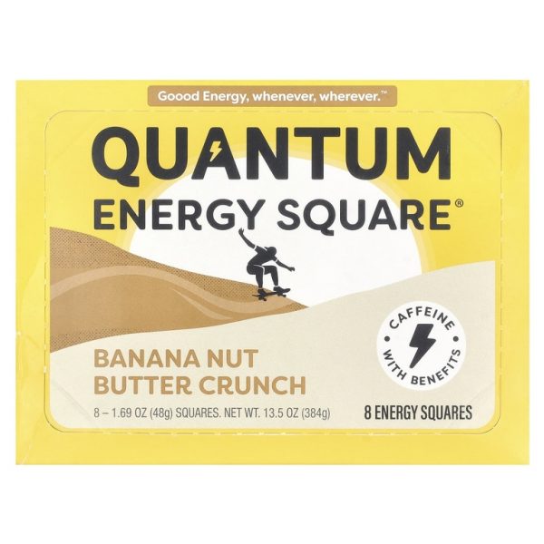 Quantum Energy Square, Хрустящая банановая и ореховая паста, 8 энергетических квадратов, 48 г (1,69 унции) каждый (Товар снят с продажи)