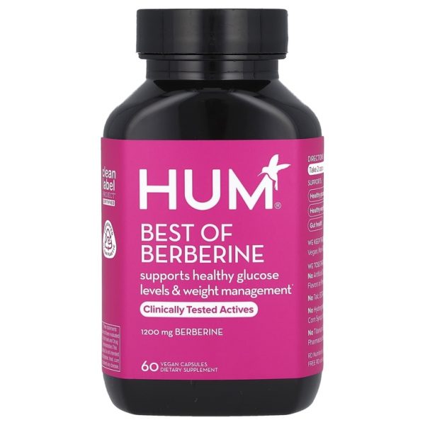 HUM Nutrition, Best of берберин, 60 веганских капсул (600 мг в 1 капсуле)