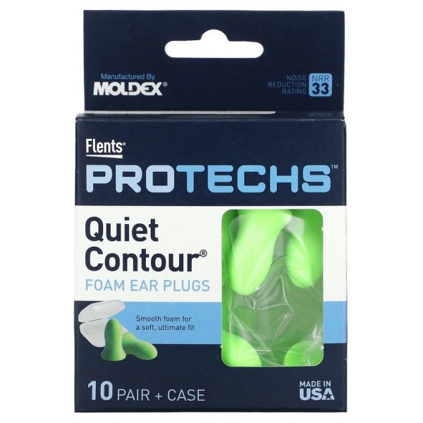Flents, Protechs, беруши из поролона, 10 пар в футляре