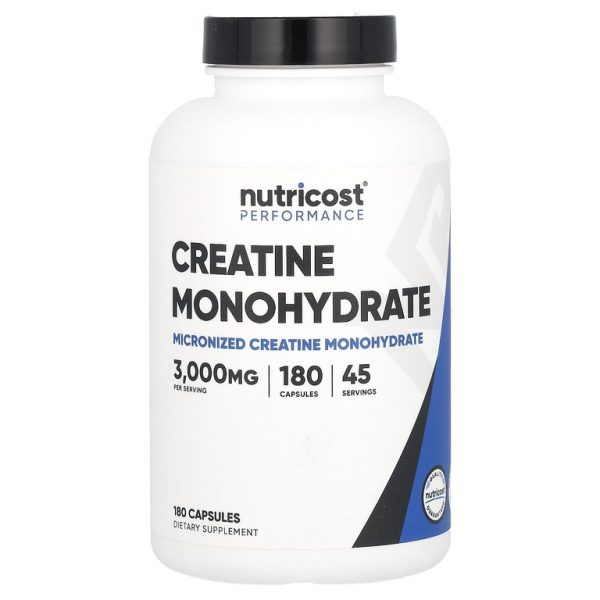 Nutricost, Performance, моногидрат креатина, 180 капсул (750 мг на капсулу)