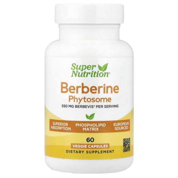 Super Nutrition, фитосомы берберина, 550 мг, 60 растительных капсул