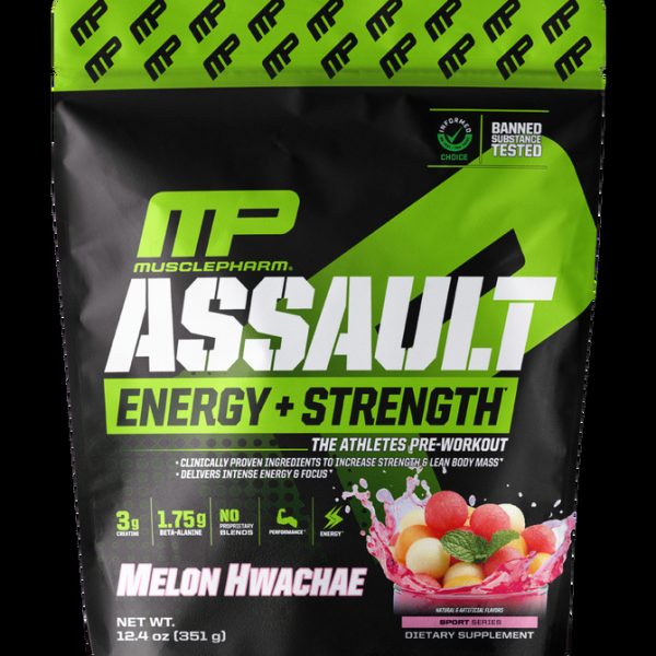 MusclePharm, Assault Energy + Strength, предтренировочный комплекс, хвача с дыней, 351 г (12,4 унции)