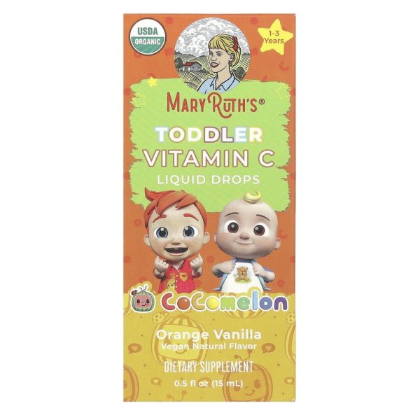 MaryRuth's, Cocomelon, жидкие капли с витамином C для малышей, для детей от 1 до 3 лет, с апельсином и ванилью, 15 мг, 15 мл (0,5 жидк. Унции) (Товар снят с продажи)