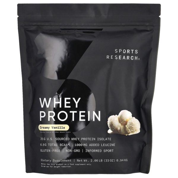 Sports Research, сывороточный протеин, со вкусом ванили, 0,94 кг (2,06 фунта) (Товар снят с продажи)