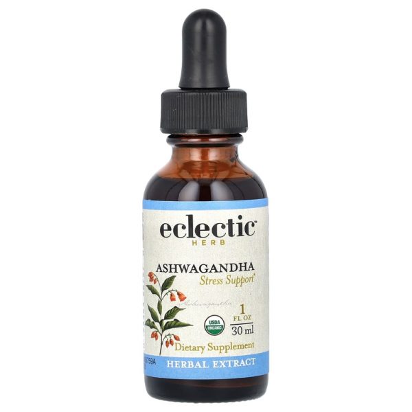 Eclectic Herb, экстракт ашваганды, 30 мл (1 жидк. унция) (250 мг в одной порции)