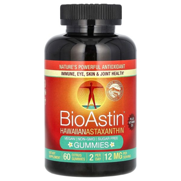Nutrex Hawaii, BioAstin, жевательные таблетки с гавайским астаксантином, со вкусом цитрусовых, 60 жевательных таблеток