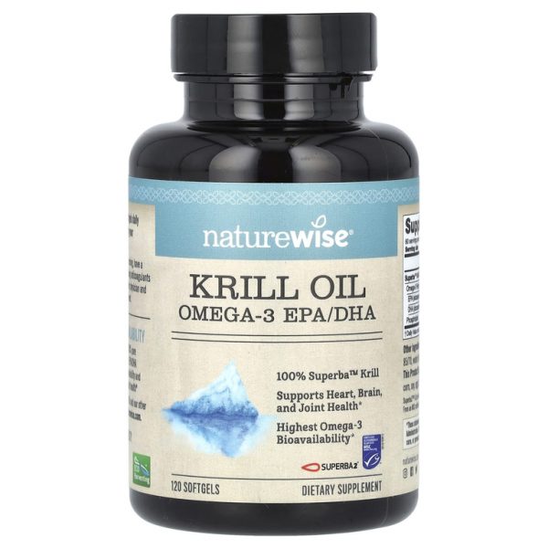 NatureWise, масло криля, омега-3 ЭПК и ДГК, 120 мягких таблеток