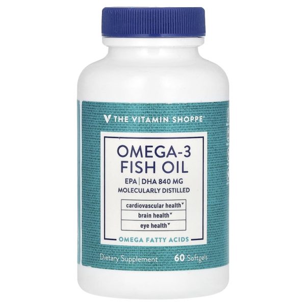 The Vitamin Shoppe, рыбий жир с омега-3, 60 мягких таблеток