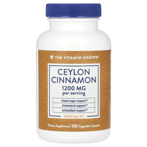The Vitamin Shoppe, Цейлонская корица, 120 растительных капсул (600 мг на капсулу)