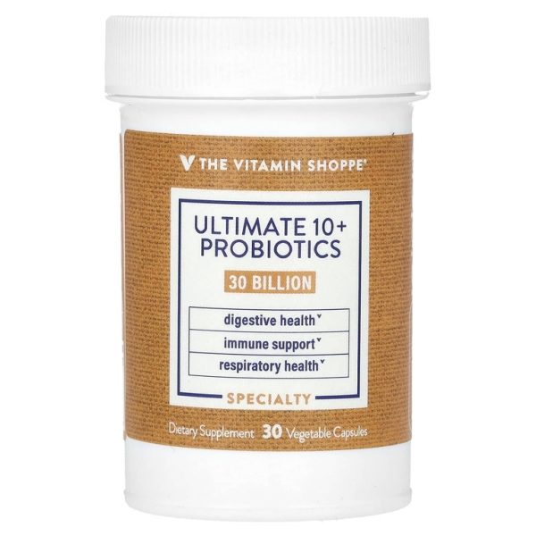 The Vitamin Shoppe, Ultimate 10+, пробиотики, 30 млрд, 30 растительных капсул