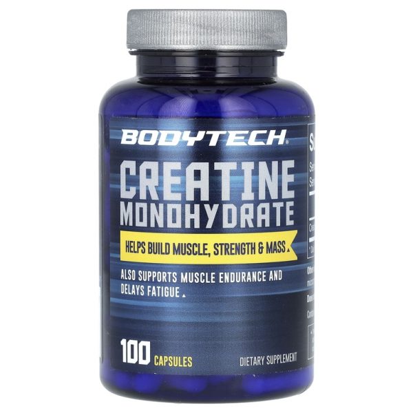 BodyTech, Моногидрат креатина, 100 капсул (750 мг в 1 капсуле)