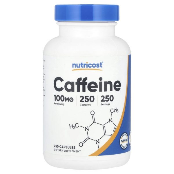 Nutricost, Кофеин, 100 мг, 250 капсул