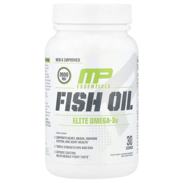 MusclePharm, Essentials®, рыбий жир, 60 капсул (1000 мг в 1 капсуле)
