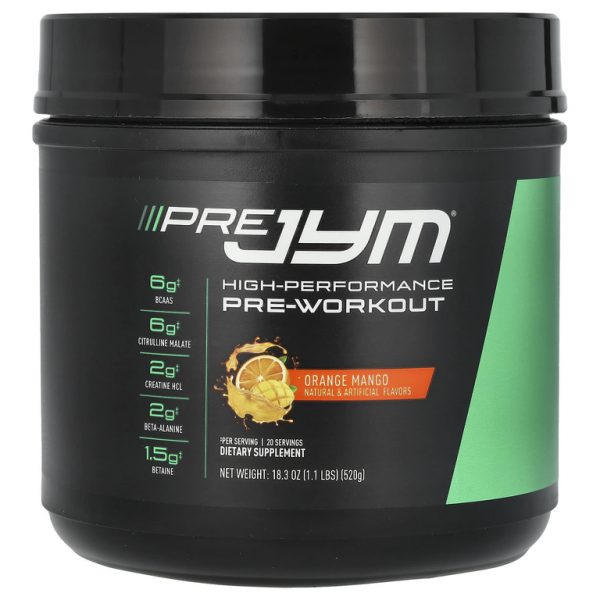 JYM Supplement Science, Pre JYM, перед тренировкой, высокоэффективное средство, апельсин и манго, 520 г (1,1 фунта)