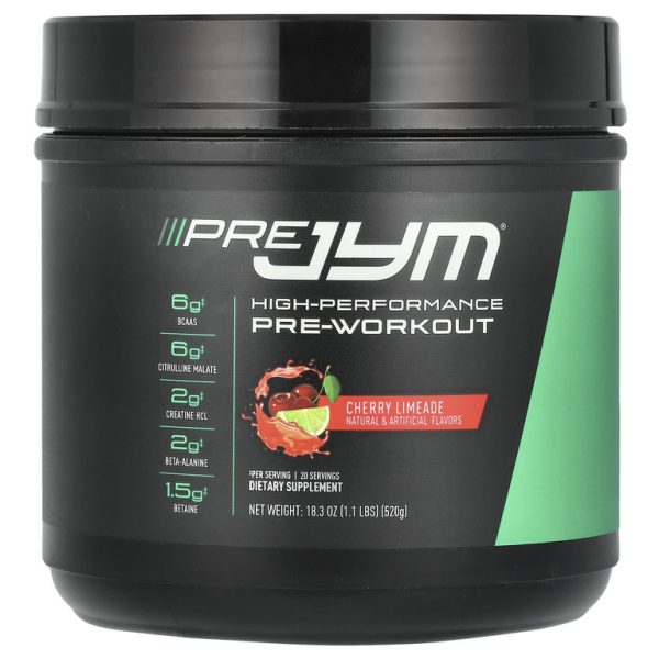JYM Supplement Science, Pre JYM, высокоэффективная предтренировочная добавка, вишневый лаймад, 520 г (1,1 фунта)
