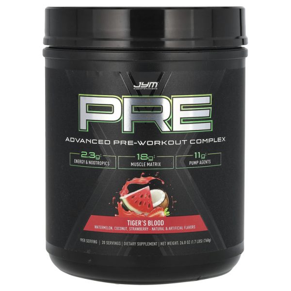 JYM Supplement Science, Pre JYM X, расширенный предтренировочный комплекс, тигровая кровь, 760 г (1,7 фунта) (Товар снят с продажи)