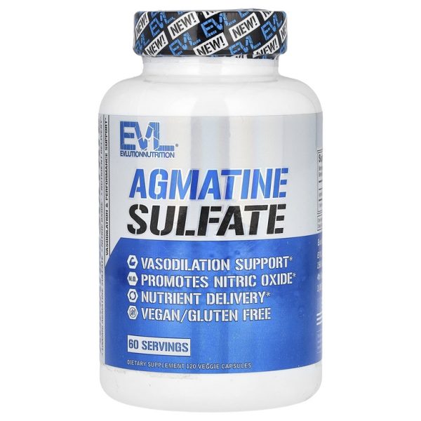 EVLution Nutrition, Агматин сульфат, 120 растительных капсул (500 мг на капсулу)