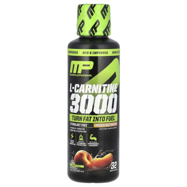 MusclePharm, L-карнитин 3000, персиковый нектарин, 3000 мг, 480 мл (16 жидк. Унций)
