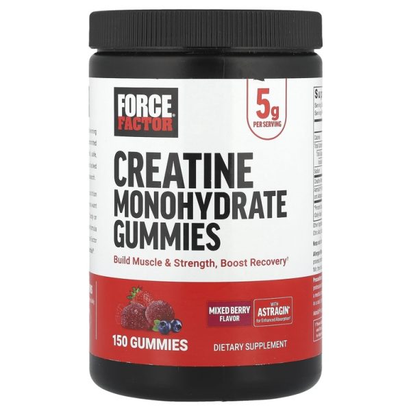 Force Factor, Жевательные мармеладки с моногидратом креатина, ягодное ассорти, 150 жевательных таблеток
