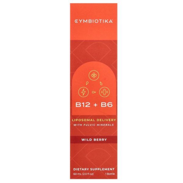 Cymbiotika, B12 + B6, липосомальное средство с фульвовыми минералами, лесные ягоды, 60 мл (2 жидк. унц.)