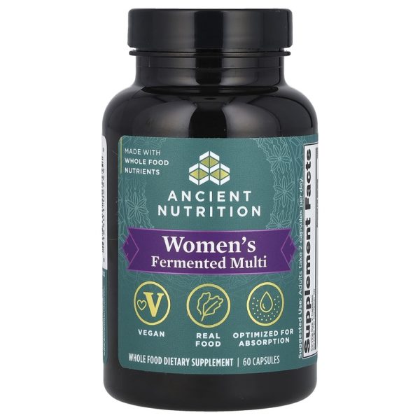 Ancient Nutrition, Ферментированный мультивитамин для женщин, 60 капсул