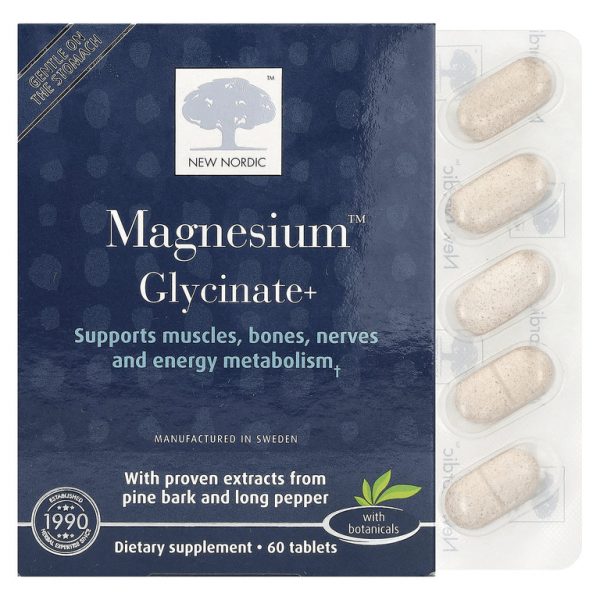 New Nordic, Magnesium ™ Glycinate +, 60 таблеток