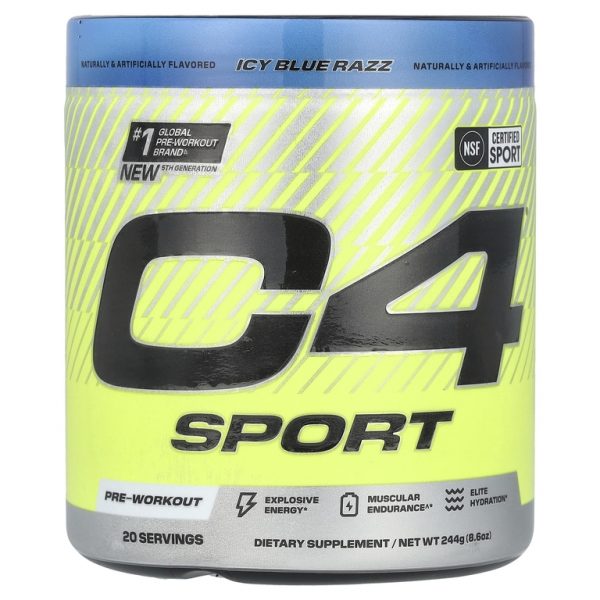 C4 / Cellucor, C4 Sport, предтренировочная добавка, ледяная голубая роза, 244 г (8,6 унции)