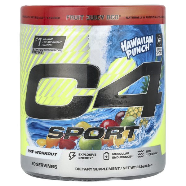 C4 / Cellucor, C4 Sport, перед тренировкой, Hawaiian Punch®, Fruit Juicy Red®, 252 г (8,9 унции)