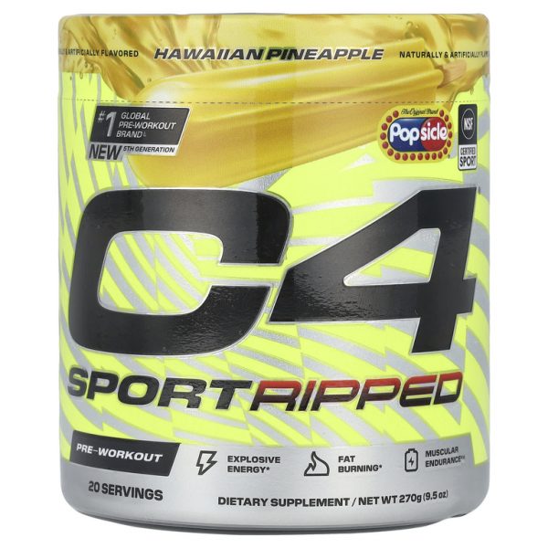 C4 / Cellucor, C4 Sport, Ripped, Pre-Workout, Popsicle®, гавайский ананас, 270 г (9,5 унции)