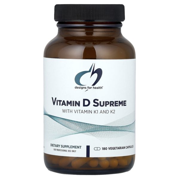 Designs For Health, Vitamin D Supreme с витаминами K1 и K2, 180 вегетарианских капсул