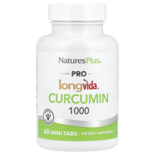 NaturesPlus, Pro Longvida®, куркумин 1000, 60 мини-таблеток (500 мг в таблетке)