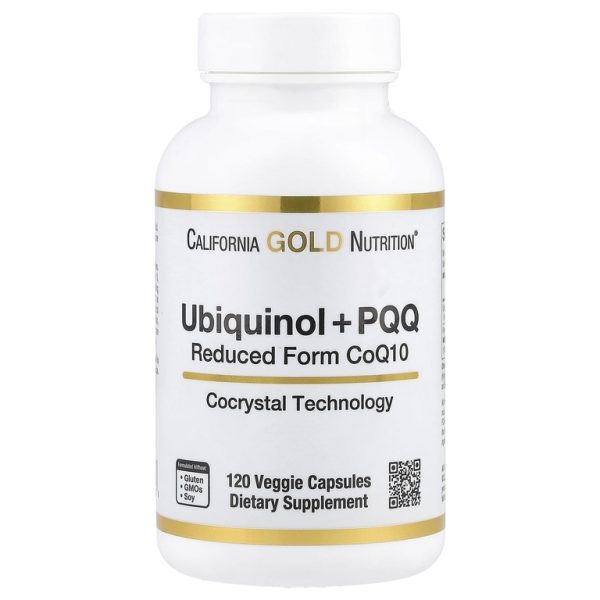 California Gold Nutrition, убихинол (восстановленная форма коэнзима Q10) с PQQ, 120 растительных капсул