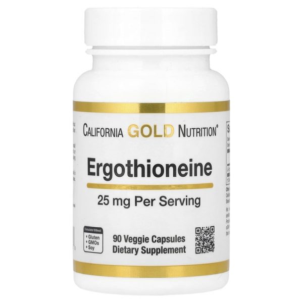 California Gold Nutrition, эрготионеин, 25 мг, 90 растительных капсул