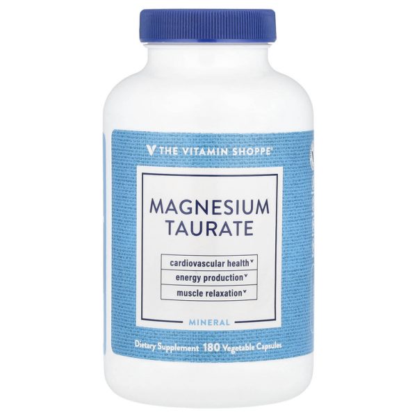 The Vitamin Shoppe, Таурат магния, 180 растительных капсул (62,5 мг на капсулу)