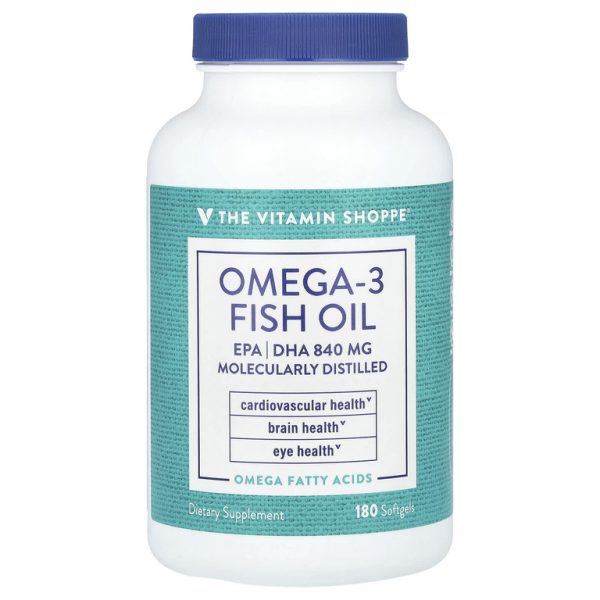 The Vitamin Shoppe, Рыбий жир с омега-3, 1200 мг, 180 мягких таблеток