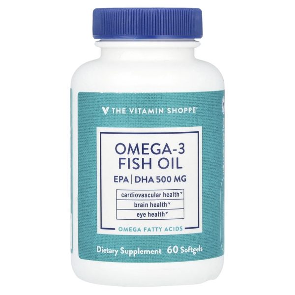 The Vitamin Shoppe, рыбий жир с омега-3, 1000 мг, 60 мягких таблеток