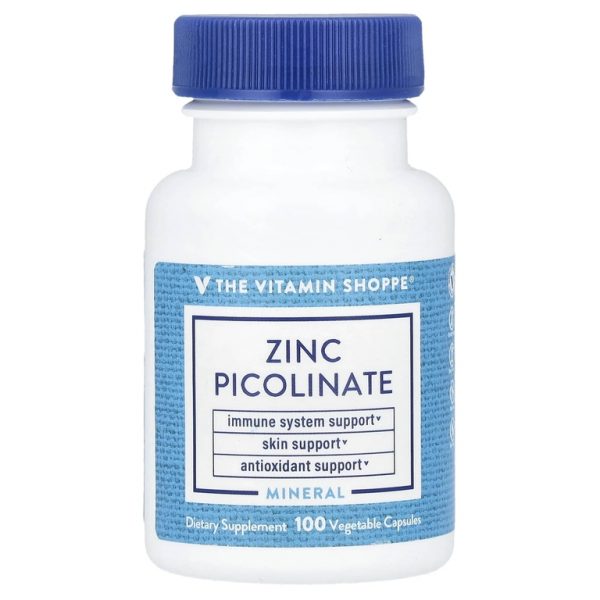 The Vitamin Shoppe, Пиколинат цинка, 100 растительных капсул (22 мг на капсулу)