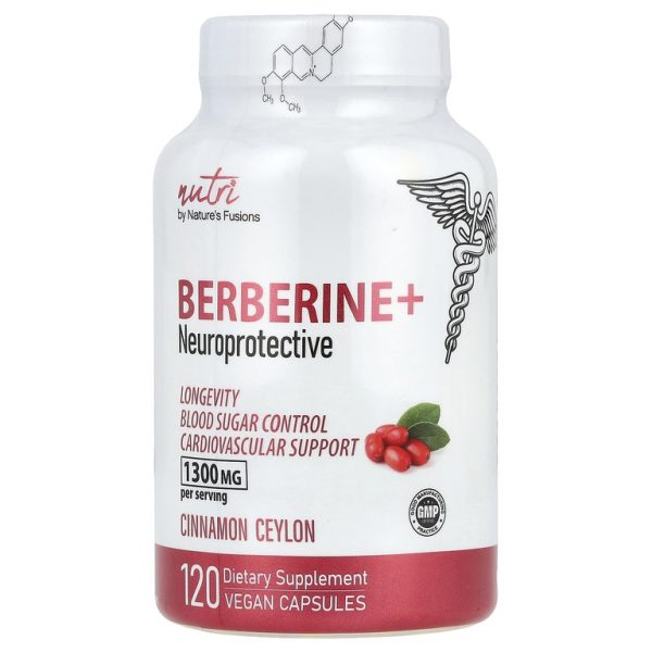 Nutri, Berberine+, цейлонская корица, 120 веганских капсул