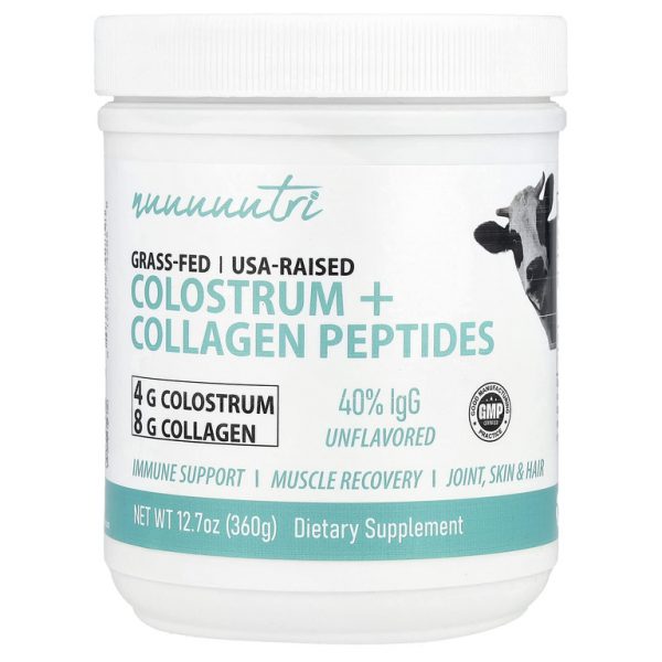 Nutri, Nutri, молозиво и пептиды коллагена, без добавок, 360 г (12,7 унции)