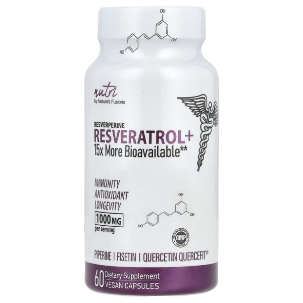 Nutri, ресвератрол+, 60 веганских капсул