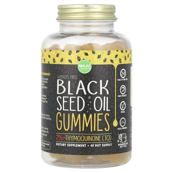 Maju Superfoods, Первые в мире жевательные таблетки с маслом черного тмина, 45 жевательных таблеток (250 мг в 1 жевательной мармеладке)