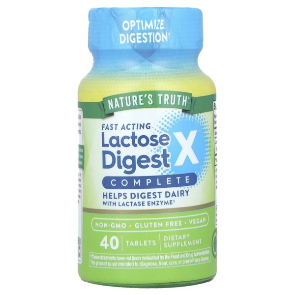Nature's Truth, Fast Lactose Digest X ™ Complete, 40 таблеток (90 мг на таблетку)