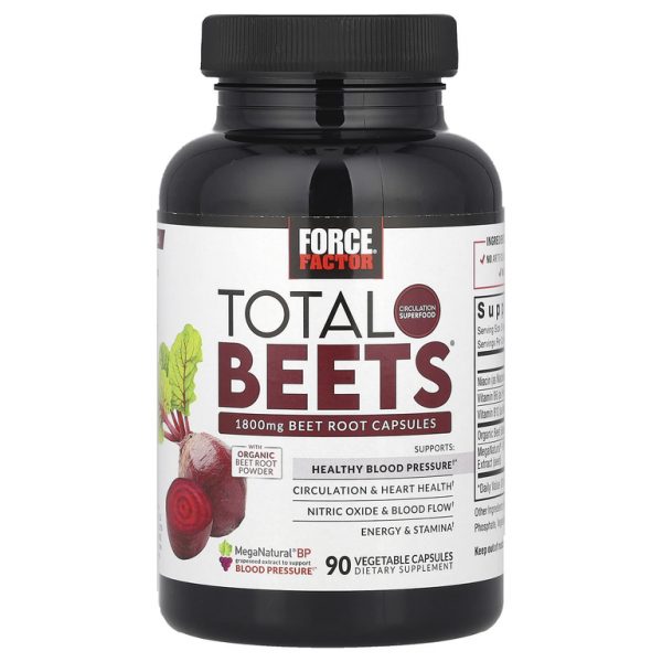 Force Factor, Total Beets®, 90 растительных капсул (600 мг в 1 капсуле)