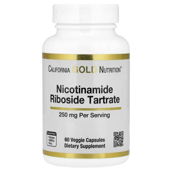 California Gold Nutrition, никотинамид рибозид тартрат (НРТ), 250 мг, 60 растительных капсул